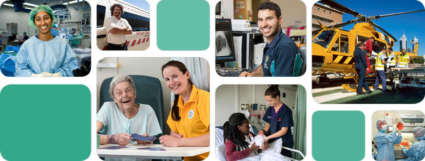 Collage of EMHS staff and services